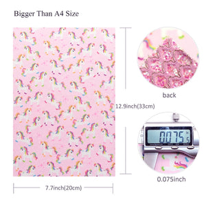 Unicorn Pink with Peach Pink Gold Chunky Glitter Double Sided Sheet