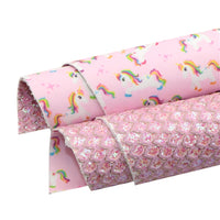 Unicorn Pink with Peach Pink Gold Chunky Glitter Double Sided Sheet
