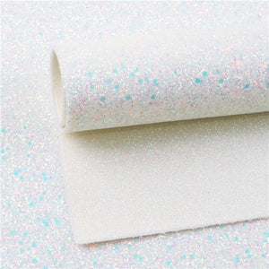 White  Fine Glitter with White Chunky Glitter Double Sided Sheet