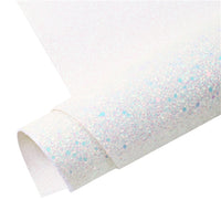 White  Fine Glitter with White Chunky Glitter Double Sided Sheet