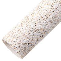Chunky Glitter White and Gold Combo Faux Leather Sheet