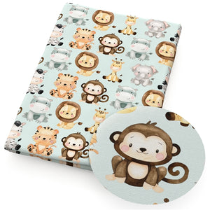 Wild Baby Animals Faux Leather Sheet