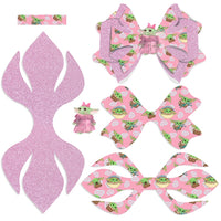 Pre Cut Baby Yoda Pink Faux Leather Bow
