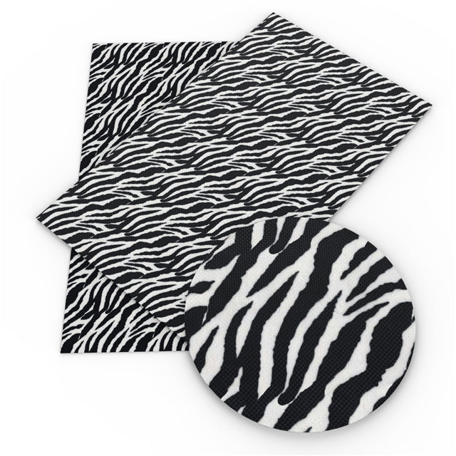Zebra Black & White Faux Leather Sheet