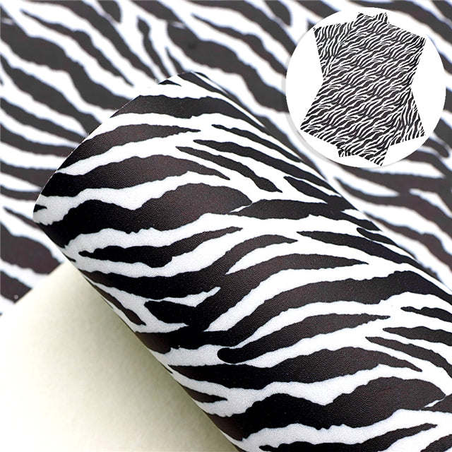 Zebra Black & White Faux Leather ROLL