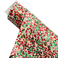 Christmas Chunky Sequin Mix Faux Leather Sheet
