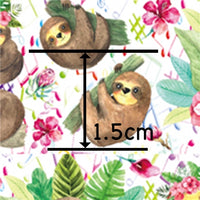 Sloth Tropical Faux Leather Sheet