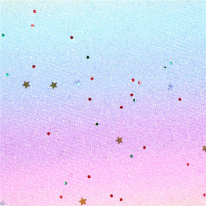 Pastel Ombre Fine Glitter with Stars Faux Leather Sheet