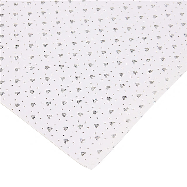 Punch Silver Hearts with White Faux Leather Sheet