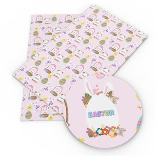 Easter Unicorn Eggs on Pink Faux Leather Sheet