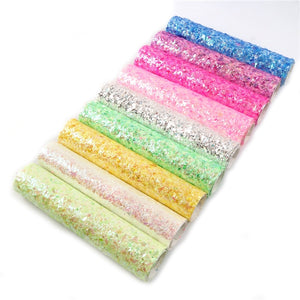 Fractured Glitter Mixed Faux Leather Full Sheet Pack of 9