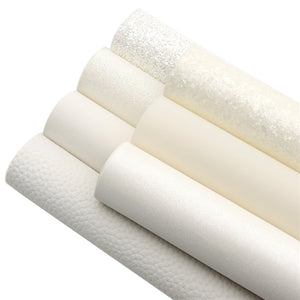 White Mixed Faux Leather Full Sheet Pack of 7
