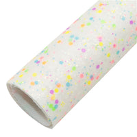 Chunky White Glitter with Neon Sequin Fabric Sheet
