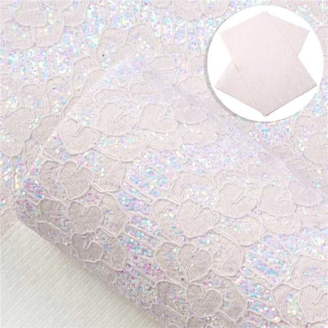 Lace Chunky Glitter Faux Leather Sheet