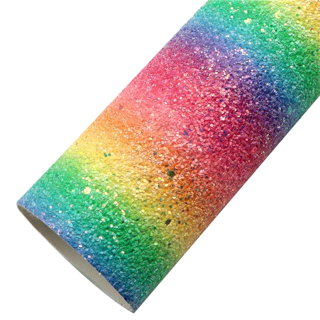 Ombre Chunky Glitter Faux Leather Sheet