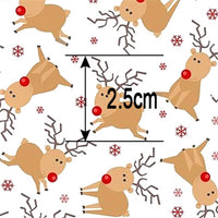 Christmas Reindeer on White Faux Leather Sheet
