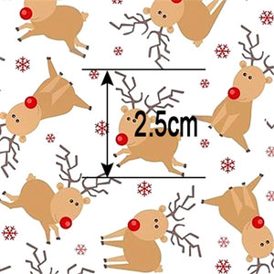 Christmas Reindeer on White Faux Leather Sheet