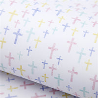 Pastel Cross Faux Leather Sheet