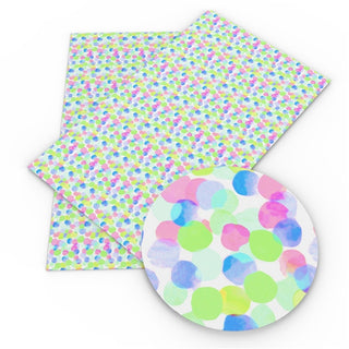 Pastel Watercolour Confetti Faux Leather Sheet
