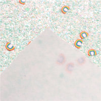 Chunky Glitter with Rainbow Clay Embellishment Faux Leather Sheet