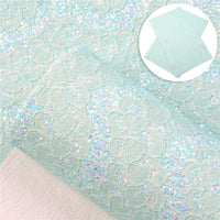 Lace Pastels Glitter Faux Leather Pack of 8 Sheets