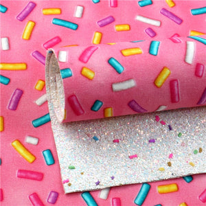 Sprinkles on Pink with Sprinkles on White Chunky Double Sided Sheet