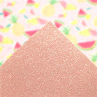 Summer Fruits with Peach Fine Glitter Double Sided Faux Leather Sheet
