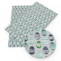 Easter Eggs Greens & Blues Faux Leather Sheet