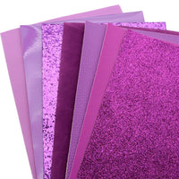 Purple Mixed Faux Leather Full Sheet Pack of 7