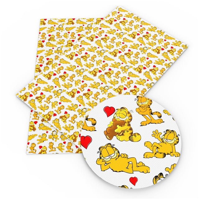 Garfield Cat & Hearts Faux Leather Sheet